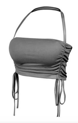 Sleeveless Halter Side Ties Ruched Crop Top