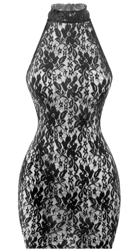 Sleeveless Halter Open Back Lace Mini Dress