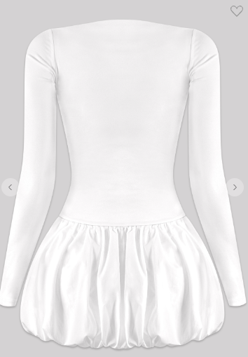 Long Sleeve Squareneck Bubble Mini Dress