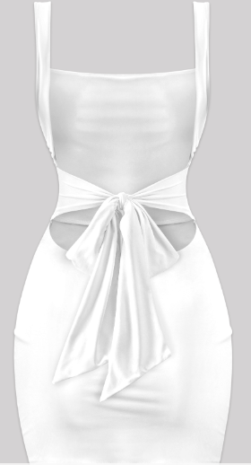 Sleeveless Open Back Slip Mini Dress W/ Side Slit