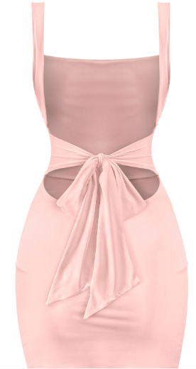 Sleeveless Open Back Slip Mini Dress W/ Side Slit