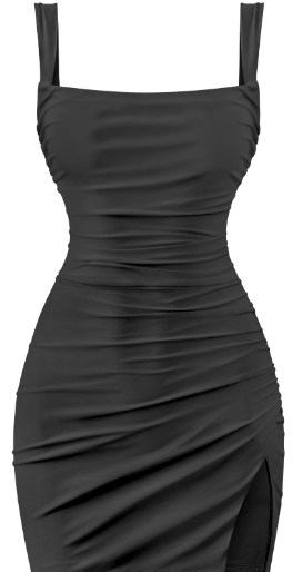 Sleeveless Open Back Slip Mini Dress W/ Side Slit