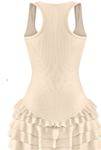 Sleeveless Squareneck Ruffled Romper Mini Dress