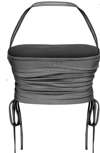 Sleeveless Halter Side Ties Ruched Crop Top