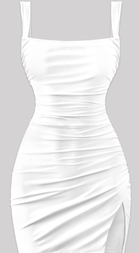 Sleeveless Open Back Slip Mini Dress W/ Side Slit